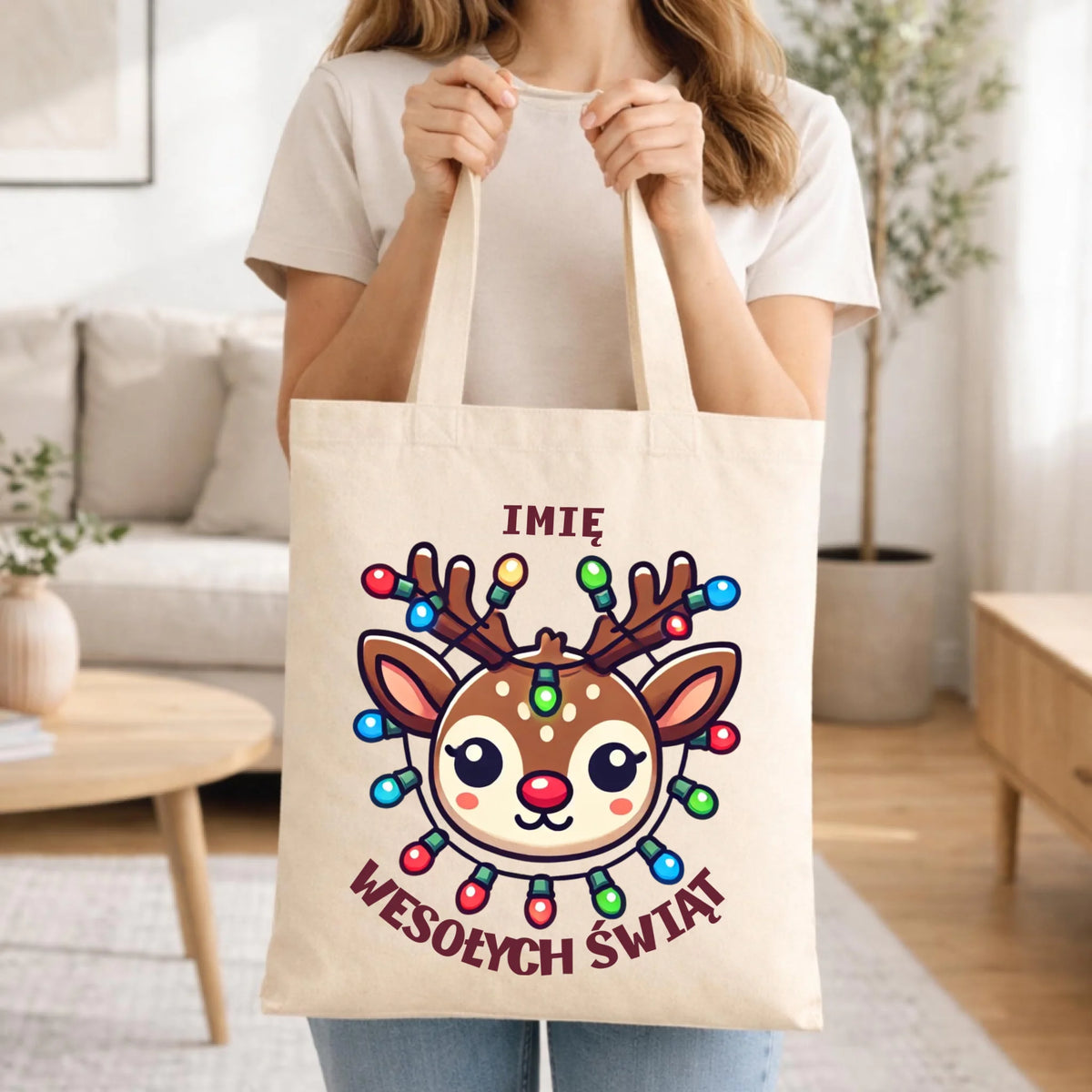 Torba świąteczna - Renifer Wesołych Świąt - personalizowana BN72