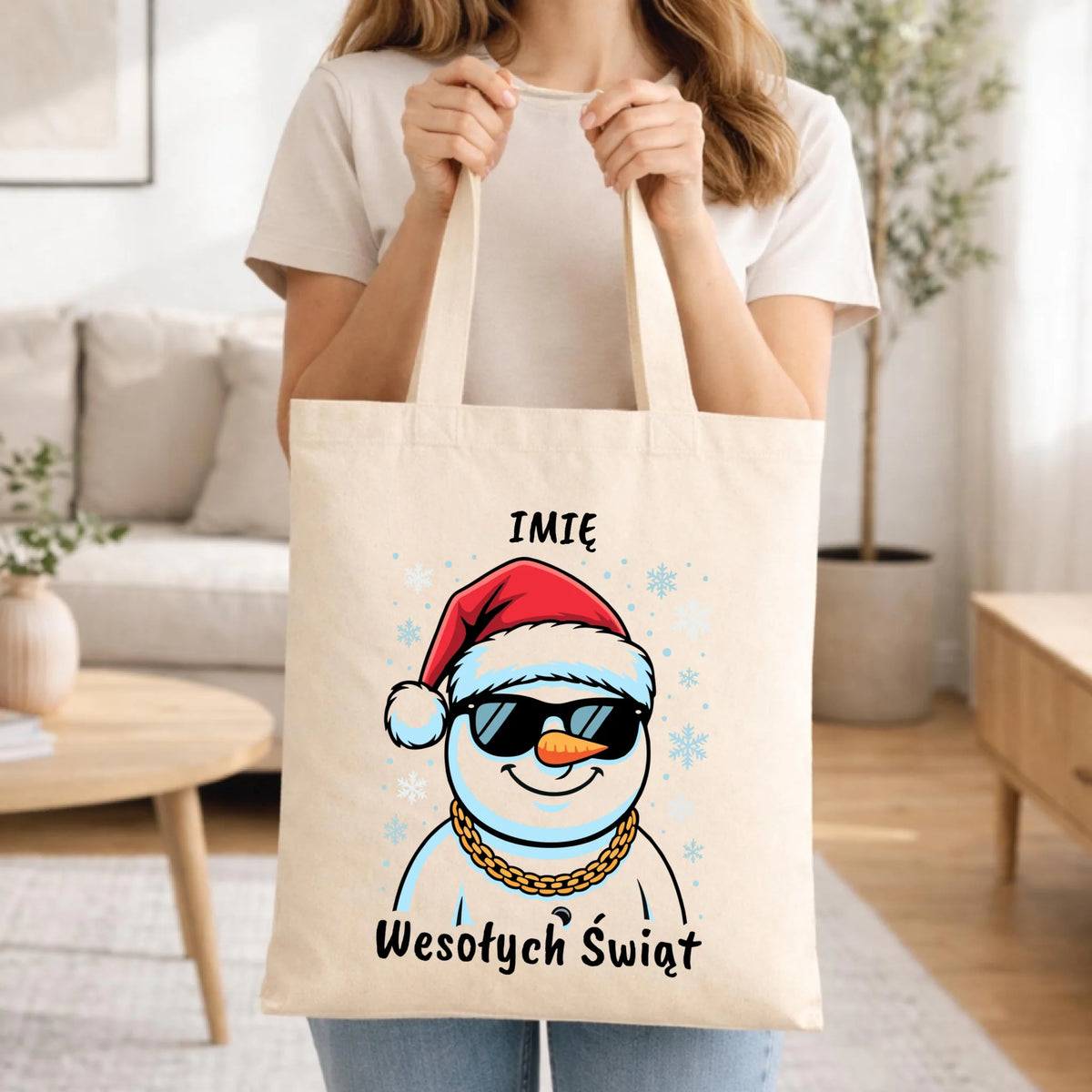 Torba świąteczna - Wesoły bałwan Wesołych Świąt - personalizowana BN82