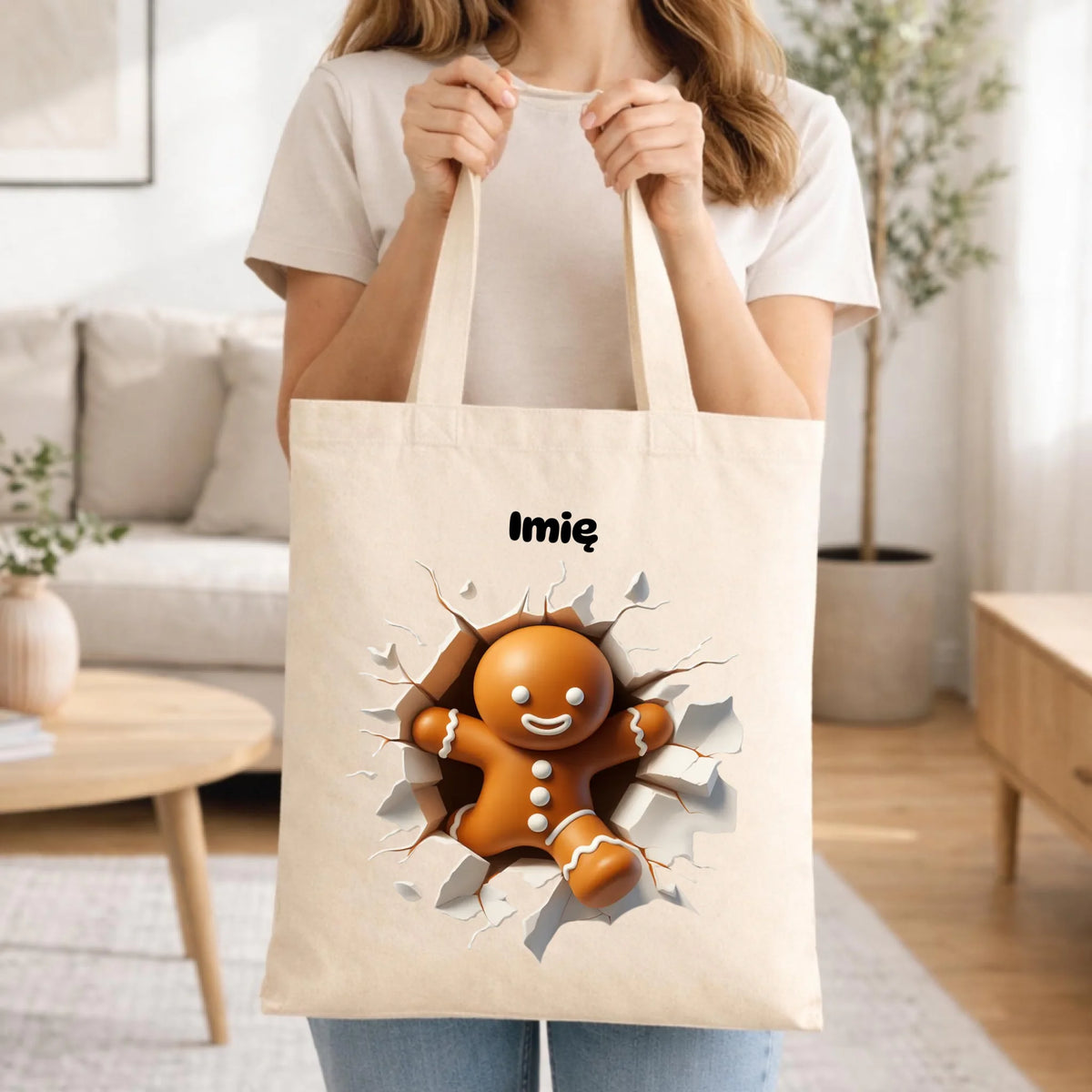 Torba świąteczna - Pierniczek 3D - personalizowana BN81