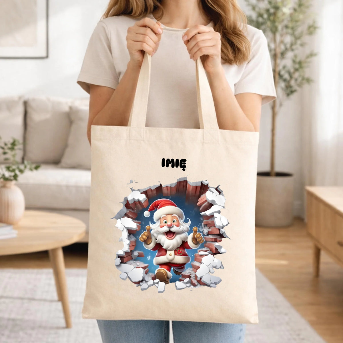Torba świąteczna - Mikołaj 3D - personalizowana BN83