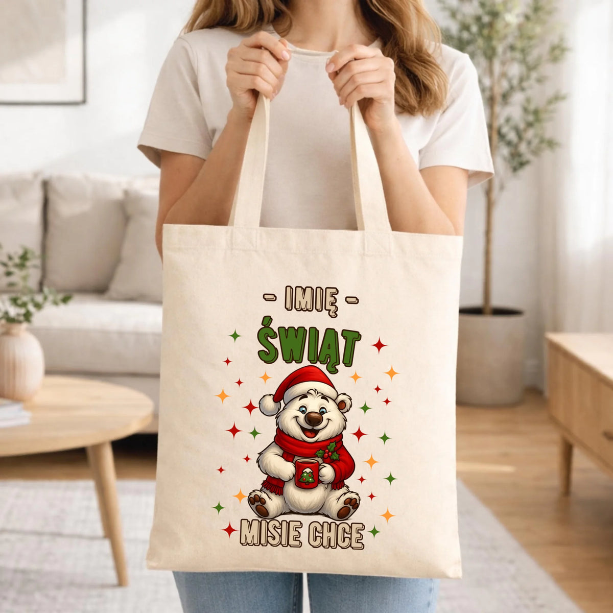 Torba świąteczna - Misiek Świąt misie chce - personalizowana BN86
