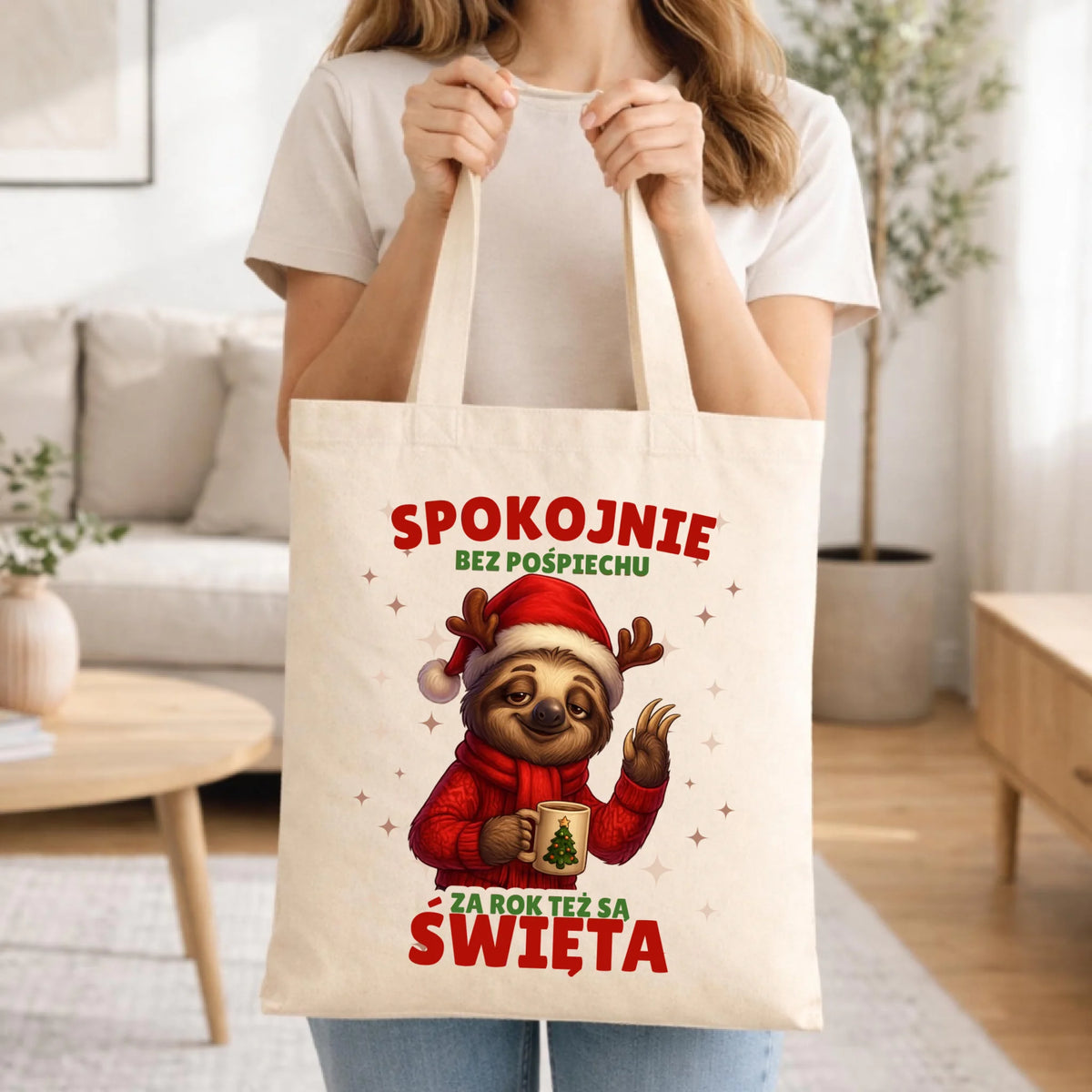Torba świąteczna - Leniwiec Za rok też są święta BN92