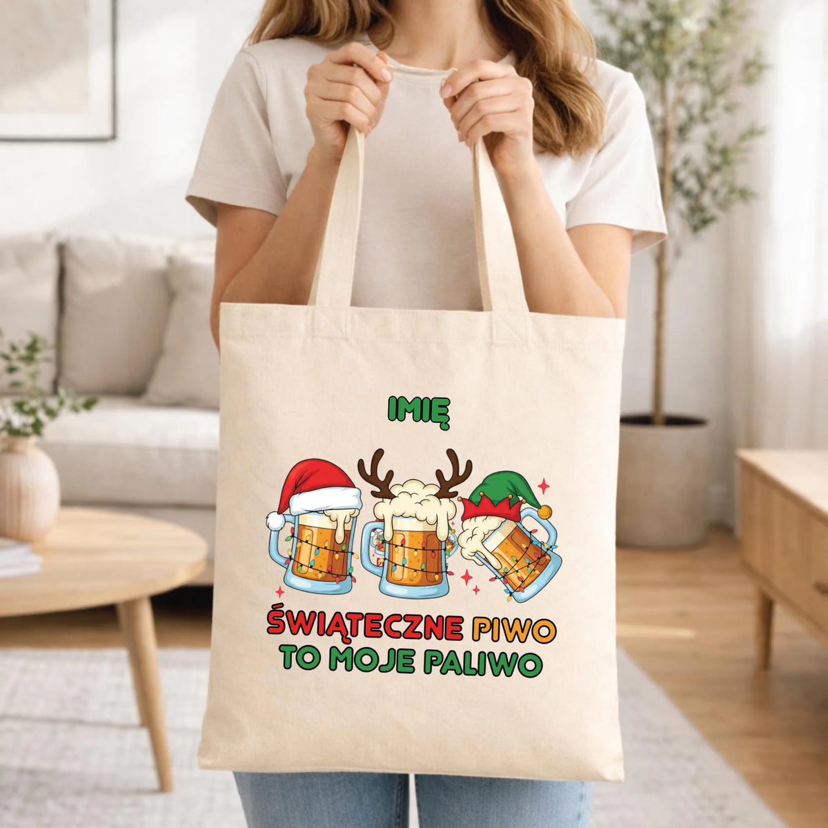 Torba świąteczna - Świąteczne piwo to moje paliwo - personalizowana BN119
