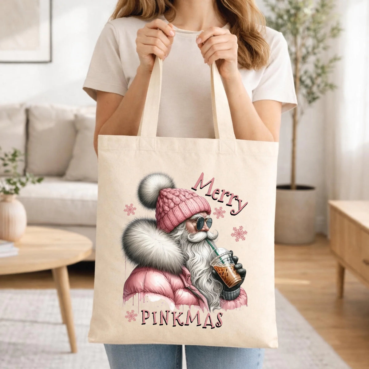 Torba świąteczna - Różowe Święta - Merry pinkmas BN117