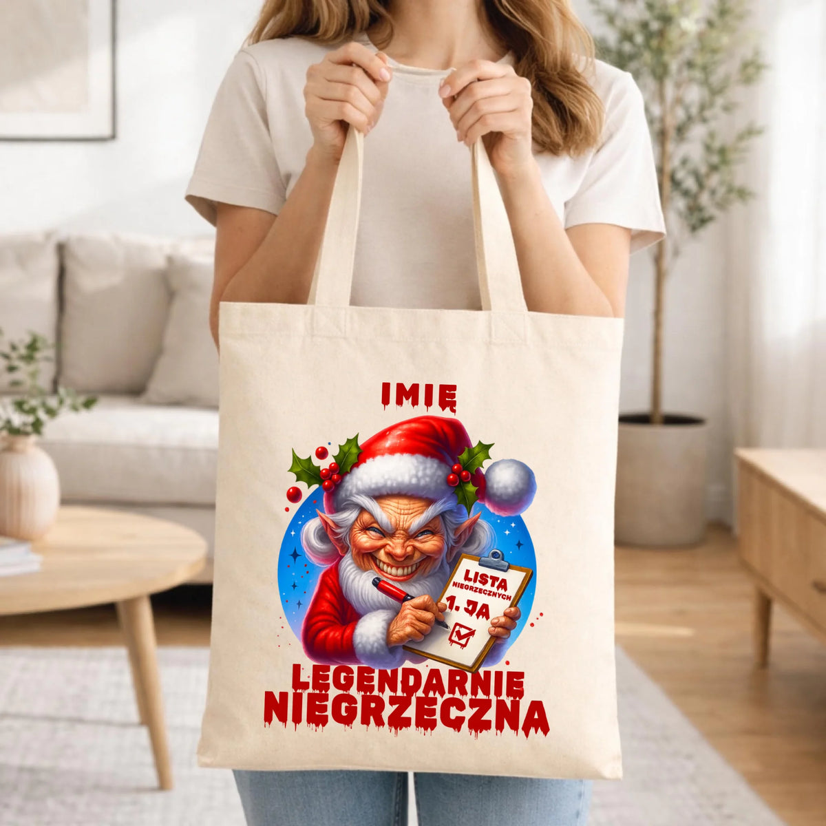 Torba świąteczna - Legendarnie niegrzeczna - personalizowana BN122