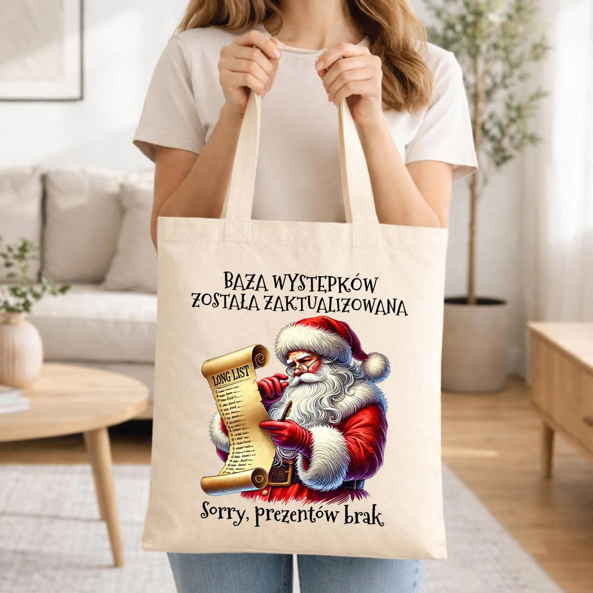 Torba świąteczna z Mikołajem - Prezentów brak BN07