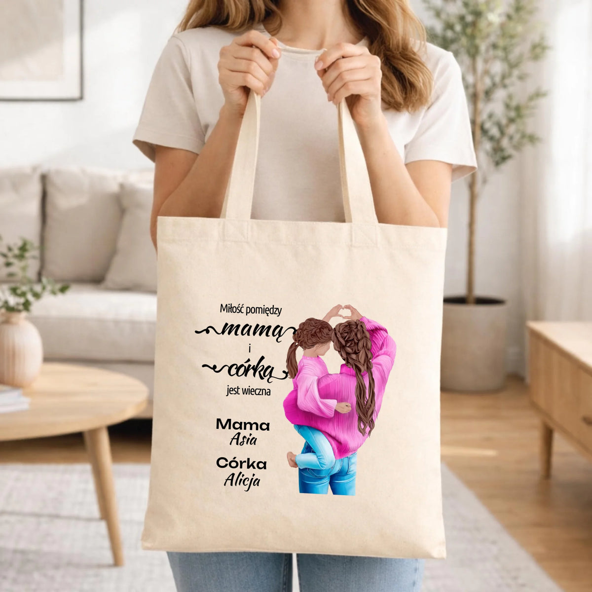 Torba dla mamy od córki - Miłość jest wieczna - personalizowana DM38