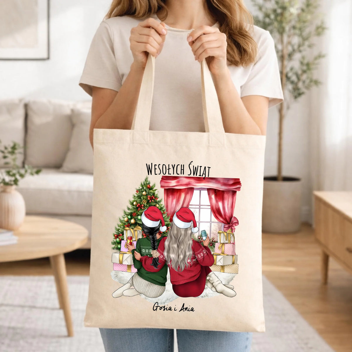 Torba świąteczna - prezent dla przyjaciółki - 2-4 przyjaciółek - personalizowana PR06