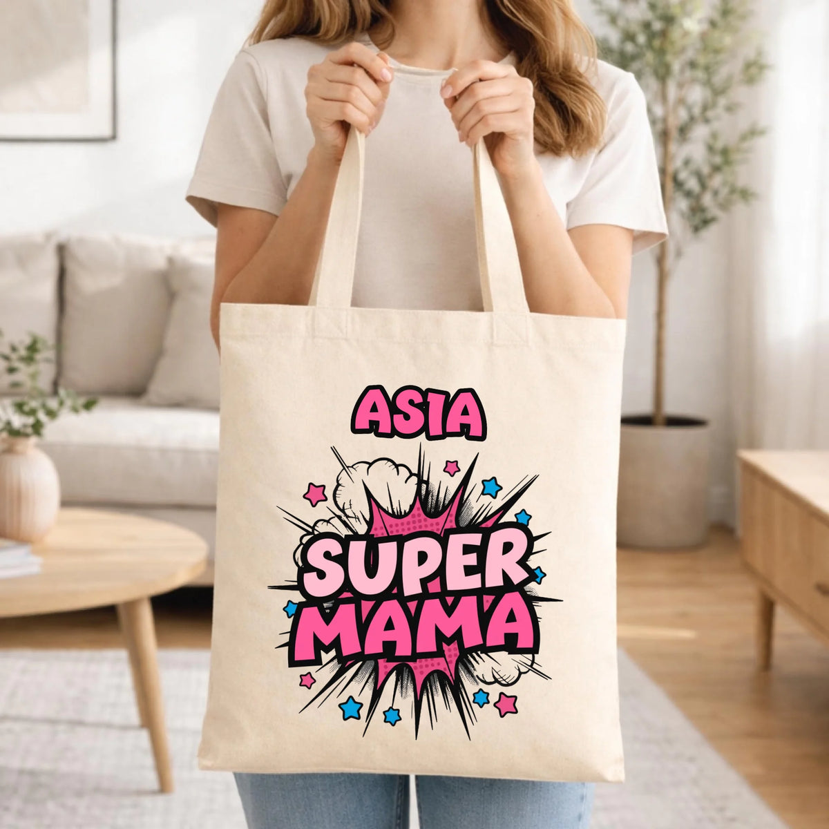 Torba dla mamy z imieniem - Super Mama - personalizowana DM24