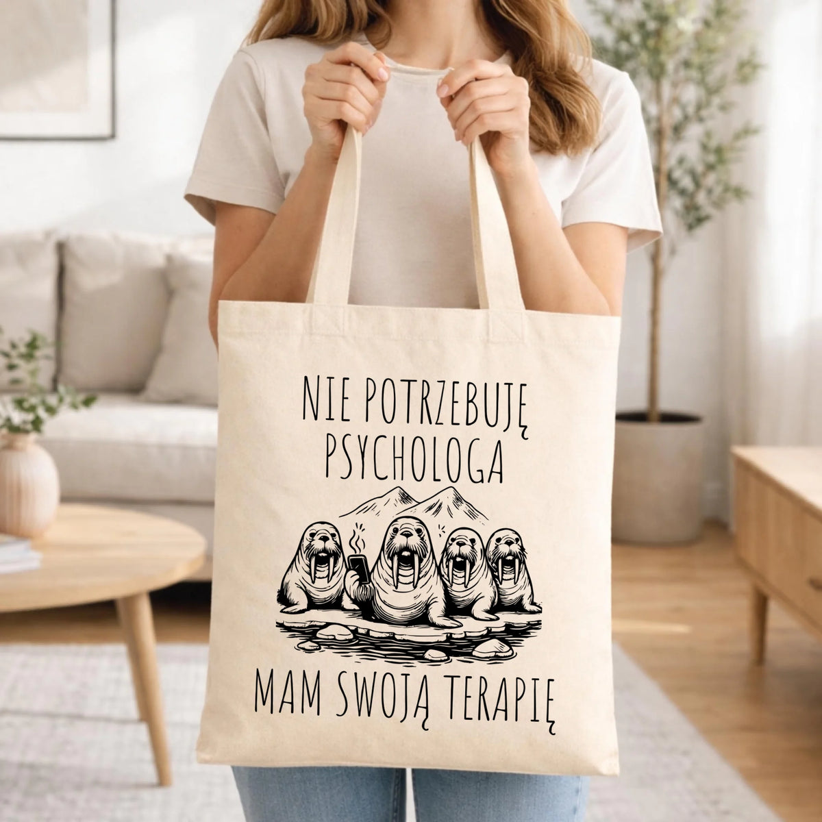 Torba - prezent dla morsa - Nie potrzebuję psychologa HM14