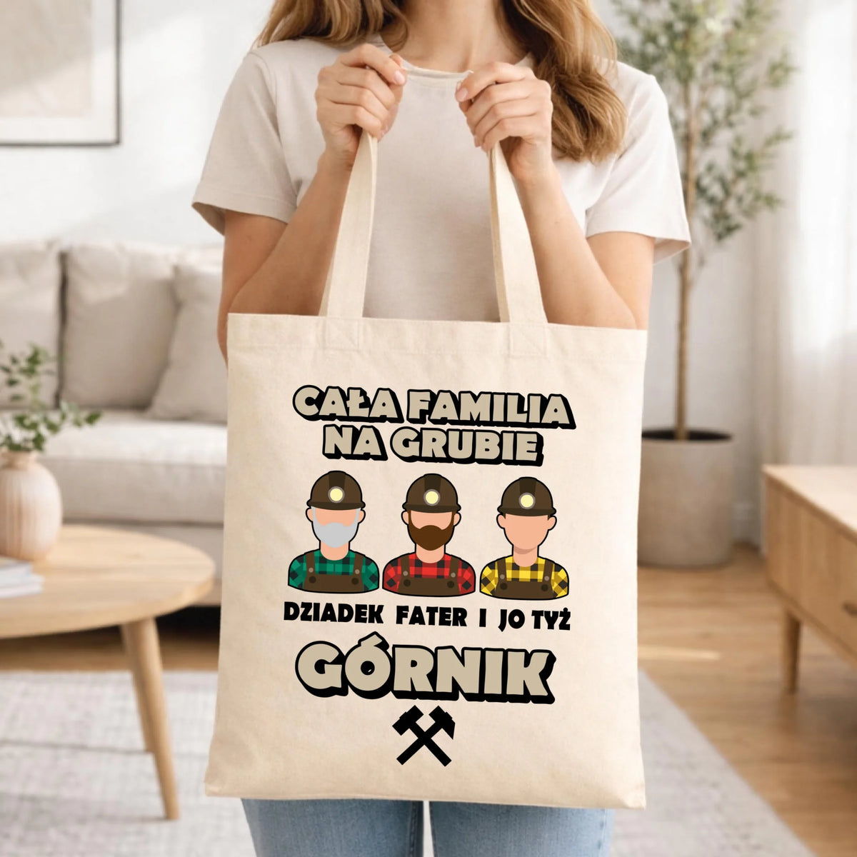 Torba - prezent dla górnika - Cała familia na grubie dziadek fater i jo tyż górnik G10
