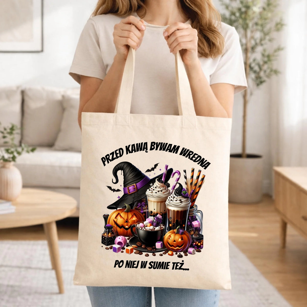 Torba Halloween – Przed kawą bywam wredna, po niej w sumie też HL30