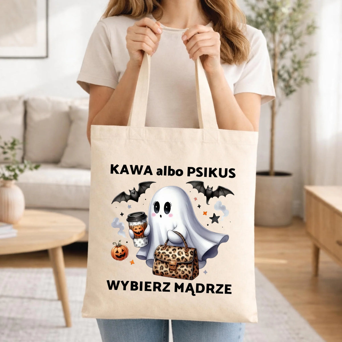 Torba halloweenowa - Duch - Kawa albo psikus HL07