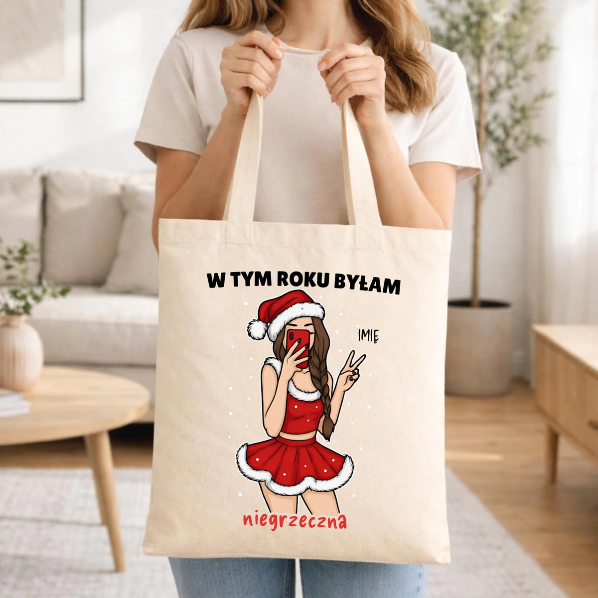 Torba świąteczna - W tym toku byłam niegrzeczna - personalizowana BN21