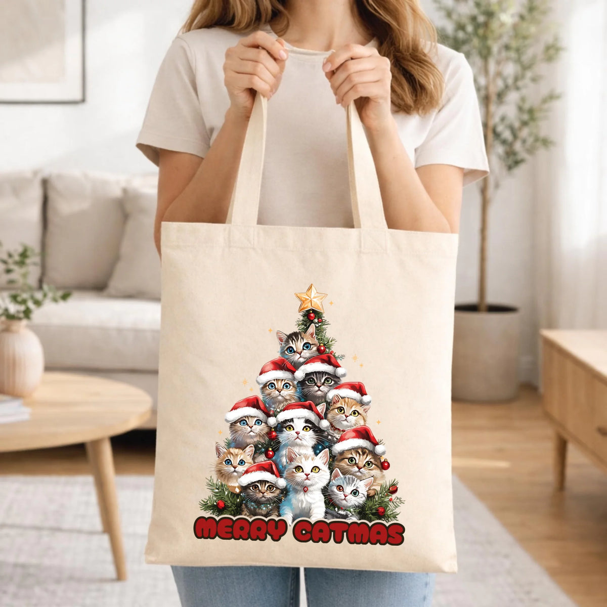 Torba świąteczna - Kocia choinka Merry Catmas BN20