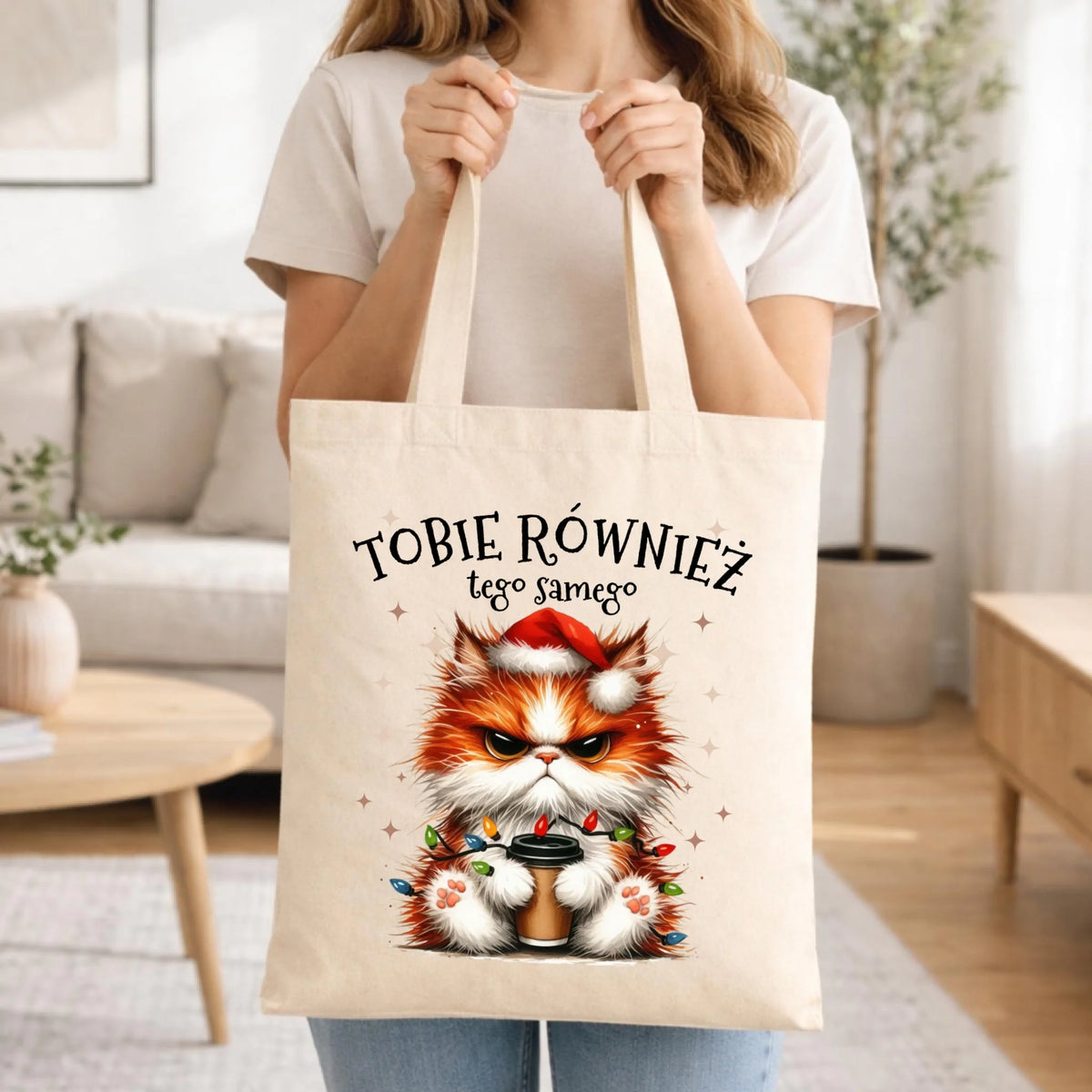 Torba świąteczna - Grumpy Cat Tobie również tego samego BN32