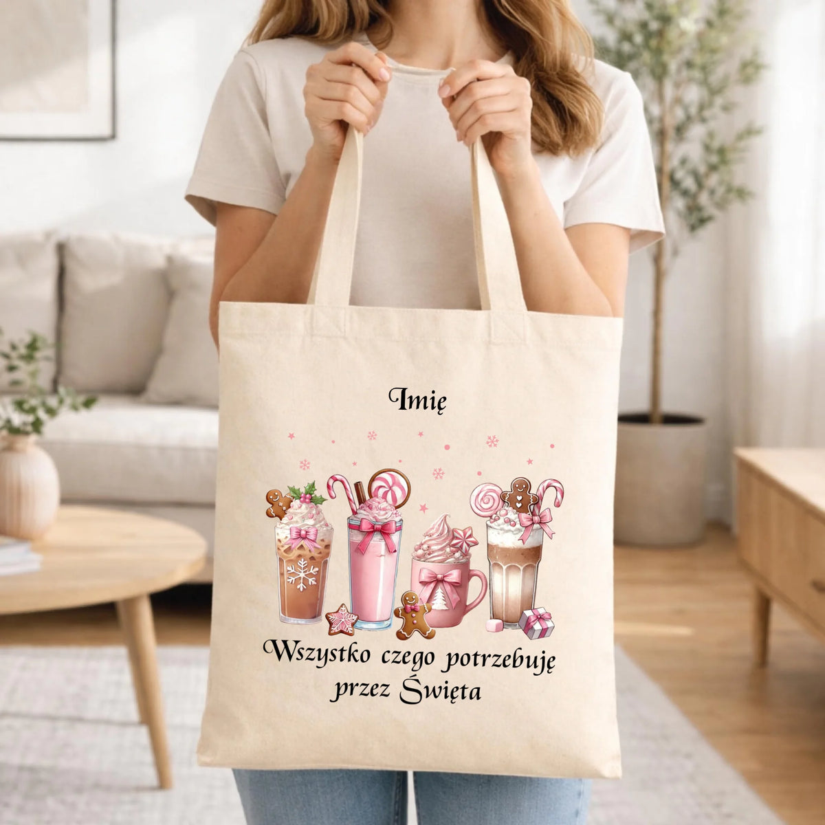 Torba świąteczna - Zimowa kawa Wszystko czego potrzebuję przez Święta - personalizowana BN46