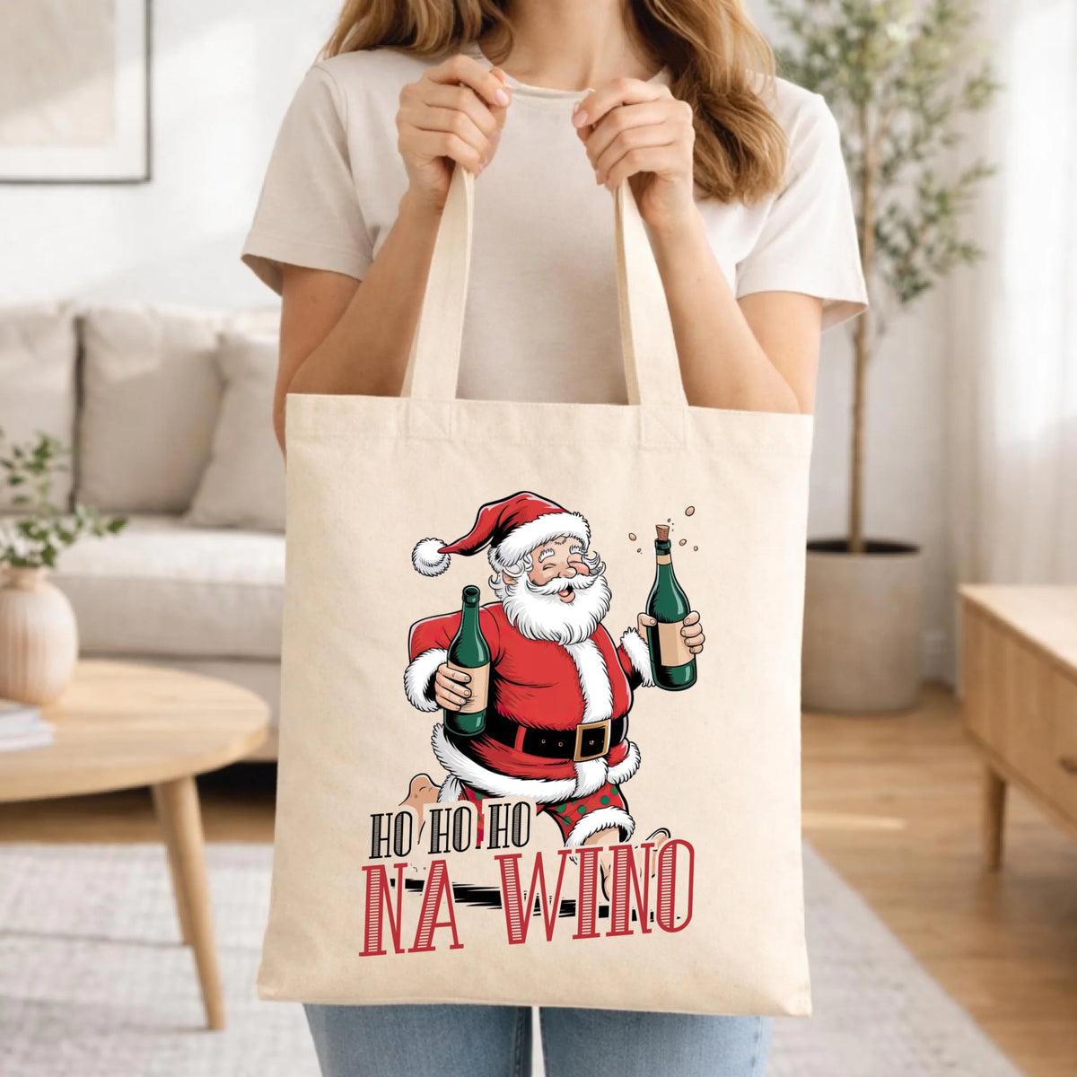 Torba świąteczna - Mikołaj Ho ho ho na wino BN61