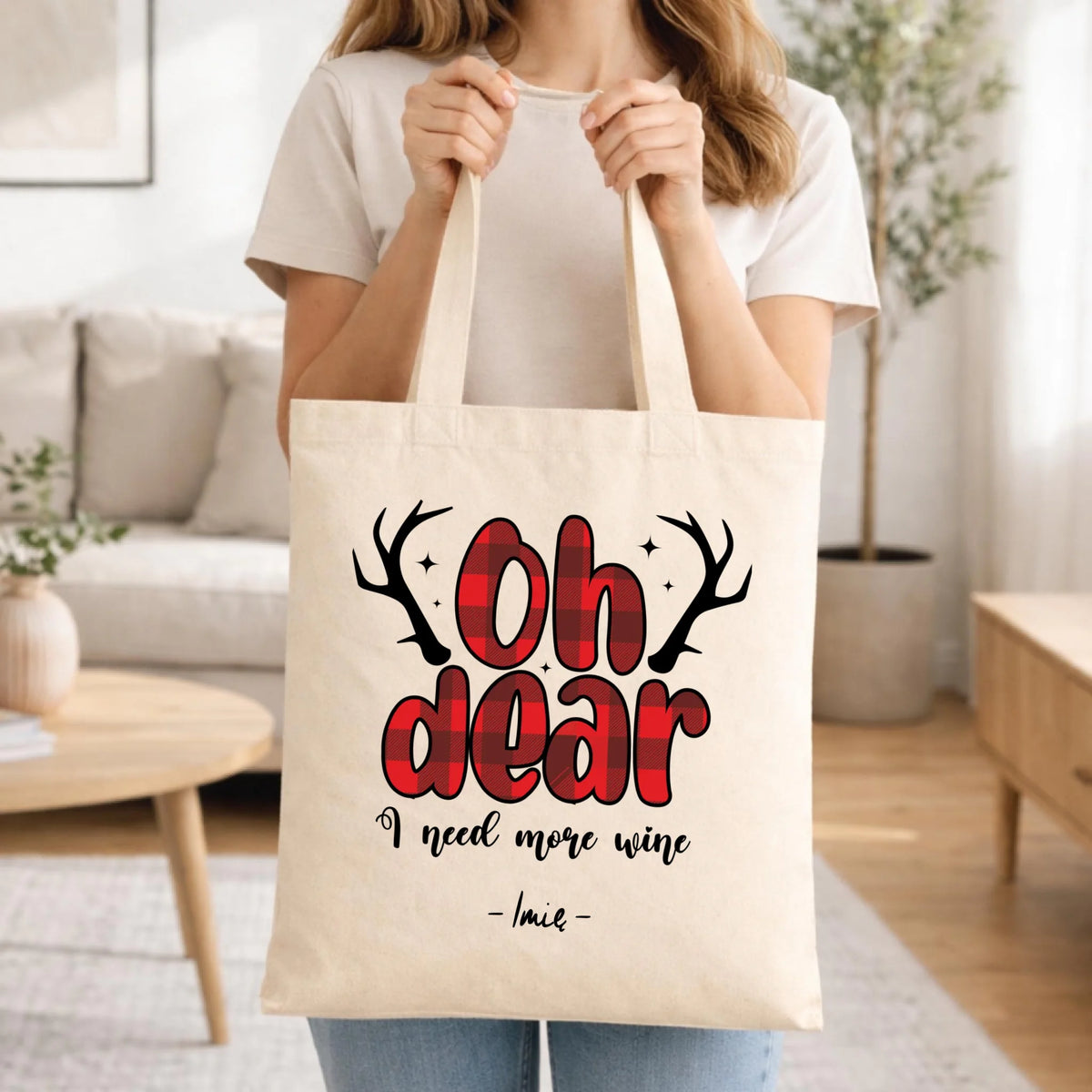 Torba świąteczna - Oh dear I need more wine - personalizowana BN63