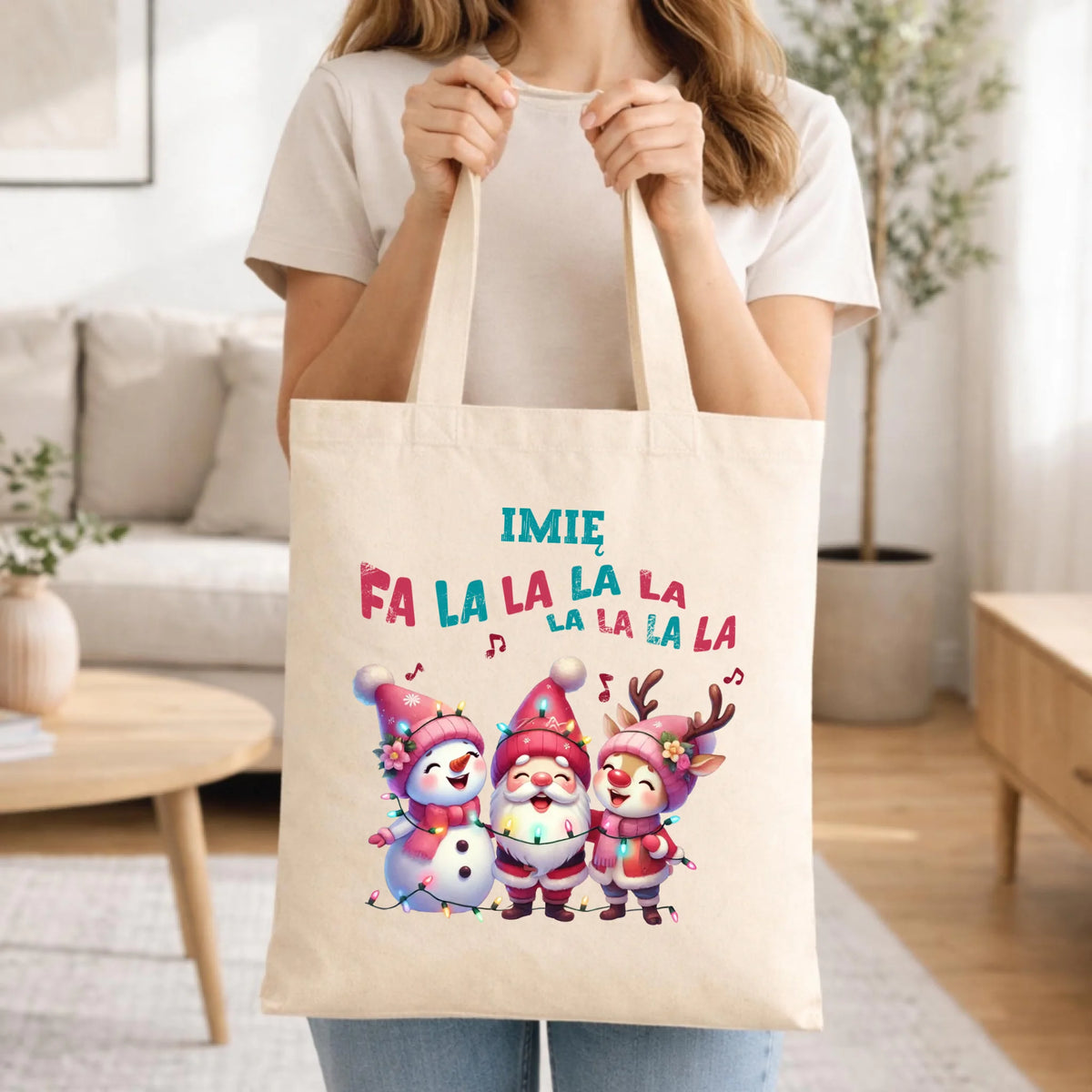 Torba świąteczna - Fa la la la - personalizowana BN51