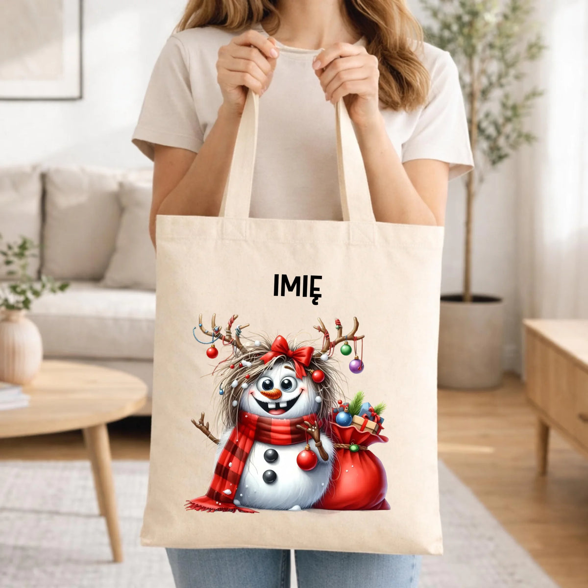 Torba świąteczna - Bałwanek - personalizowana BN70