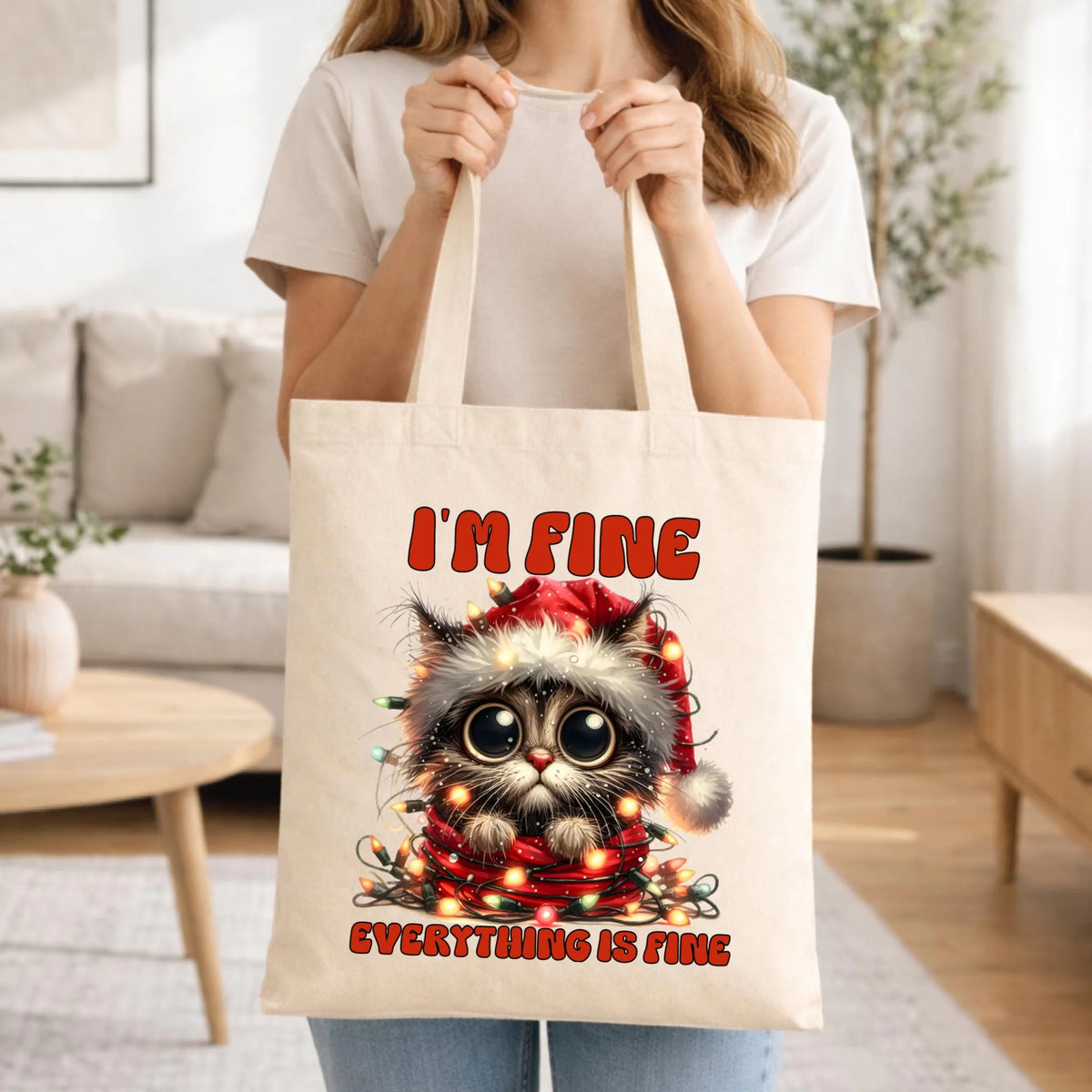Torba świąteczna - Kotek I'm fine everything is fine BN67