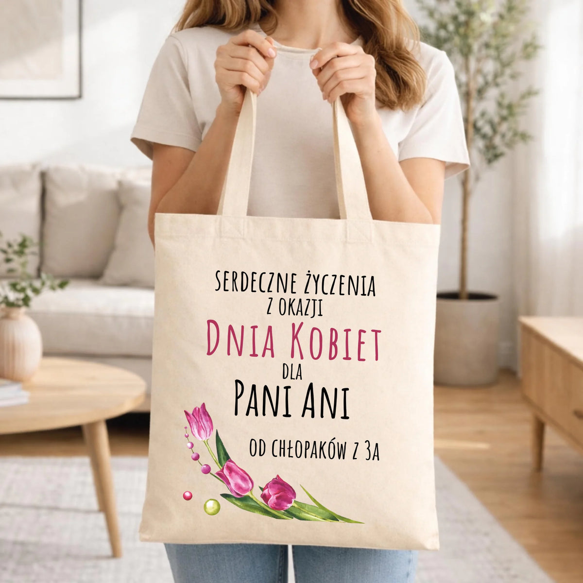 Torba na Dzień Kobiet - Serdeczne życzenia - personalizowana DK01