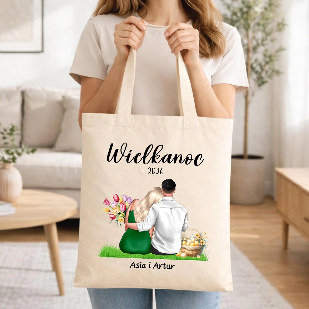 Torba na Wielkanoc dla par - personalizowana WN36