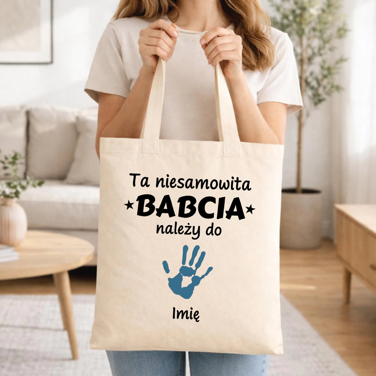 Torba dla babci - Babcia należy do wnuków 1–6 imion – personalizowana B33