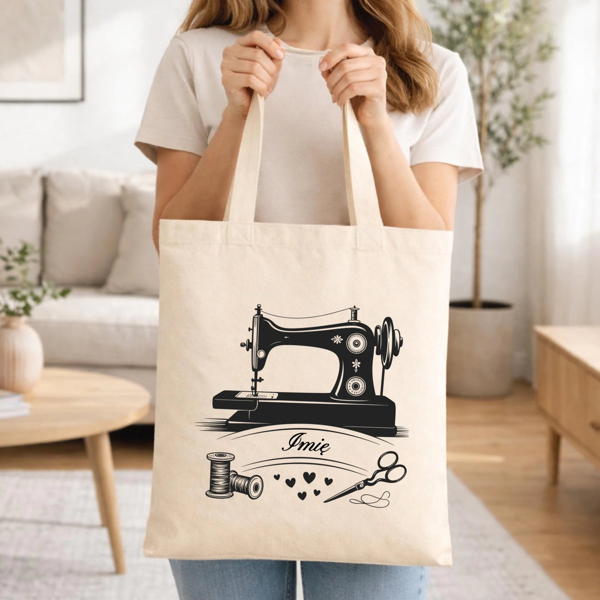 Torba szyciowa dla krawcowej - Maszyna vintage- personalizowana HS34