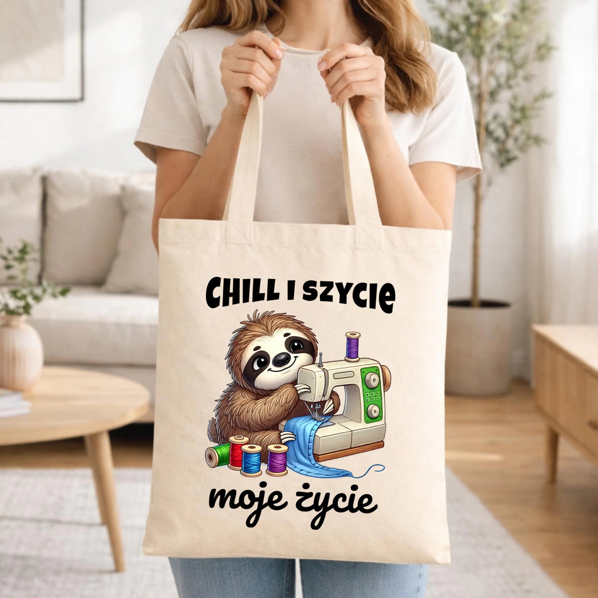 Torba szyciowa dla krawcowej - Chill i szycie moje życie HS17