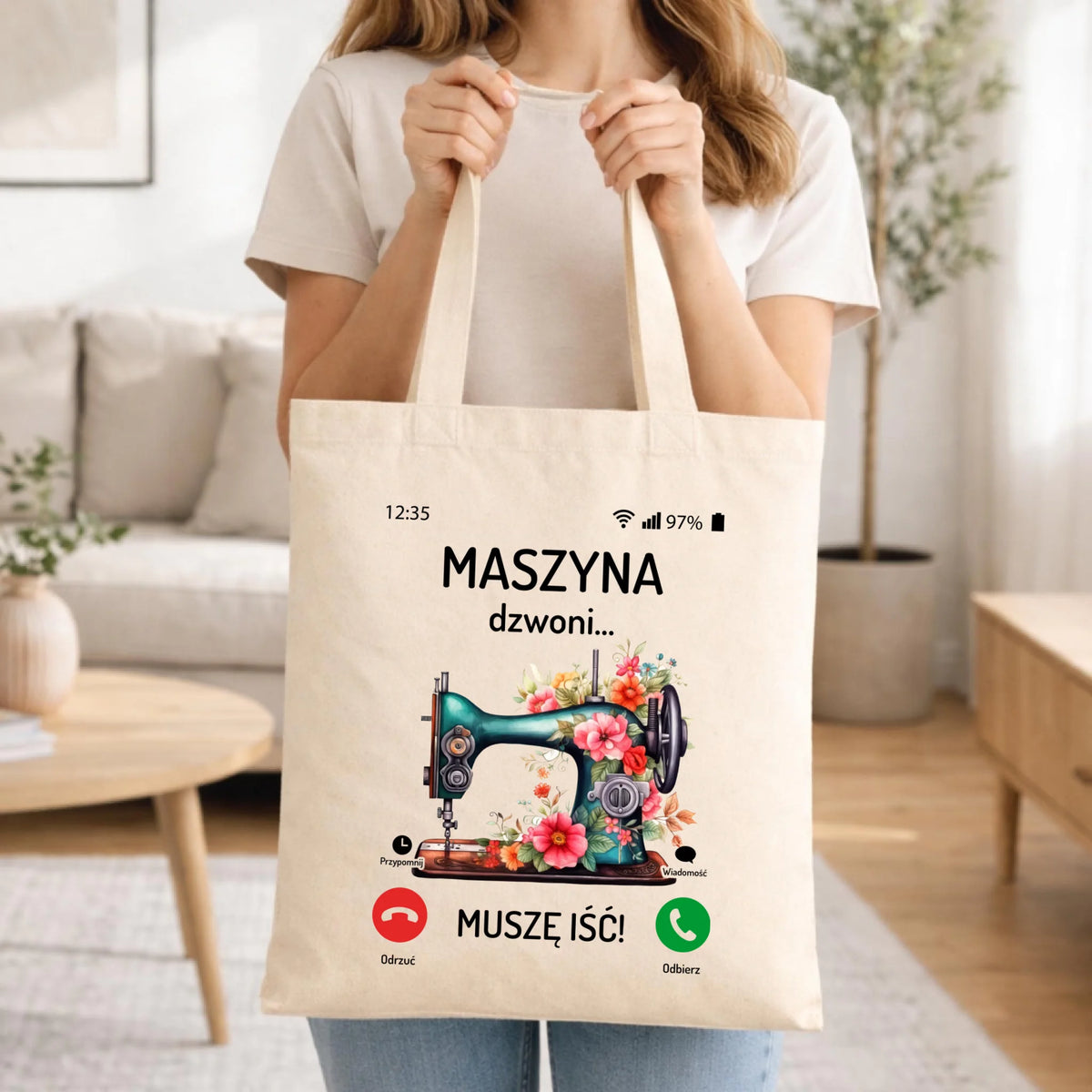 Torba szyciowa dla krawcowej - Maszyna dzwoni muszę iść HS05