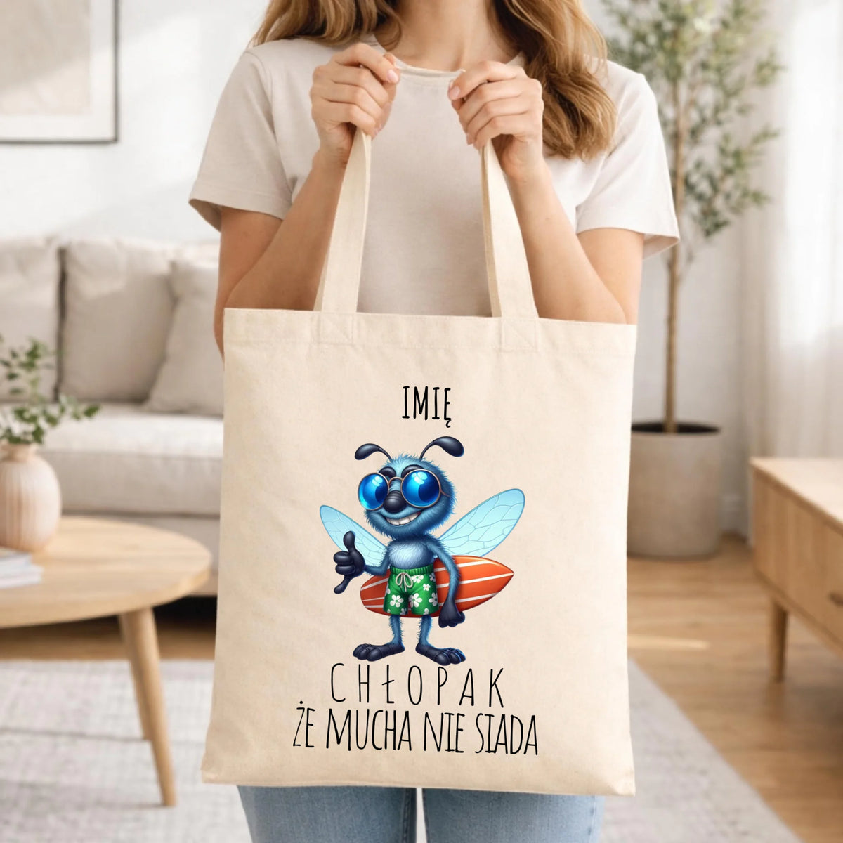 Torba - prezent dla chłopaka - Chłopak, że mucha nie siada essa - personalizowana DCH29