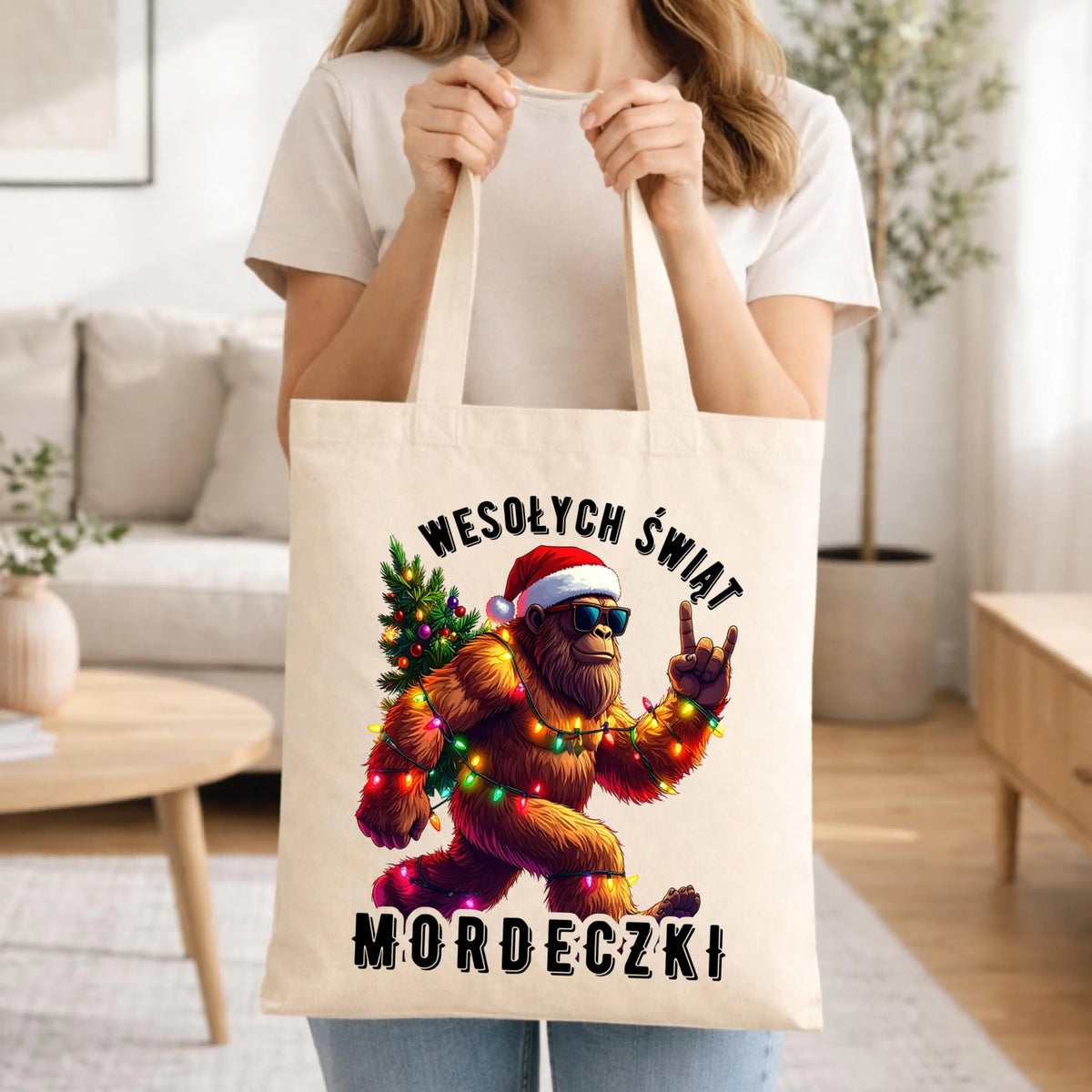 Torba świąteczna - prezent na święta - Yeti Wesołych Świąt mordeczki BN152