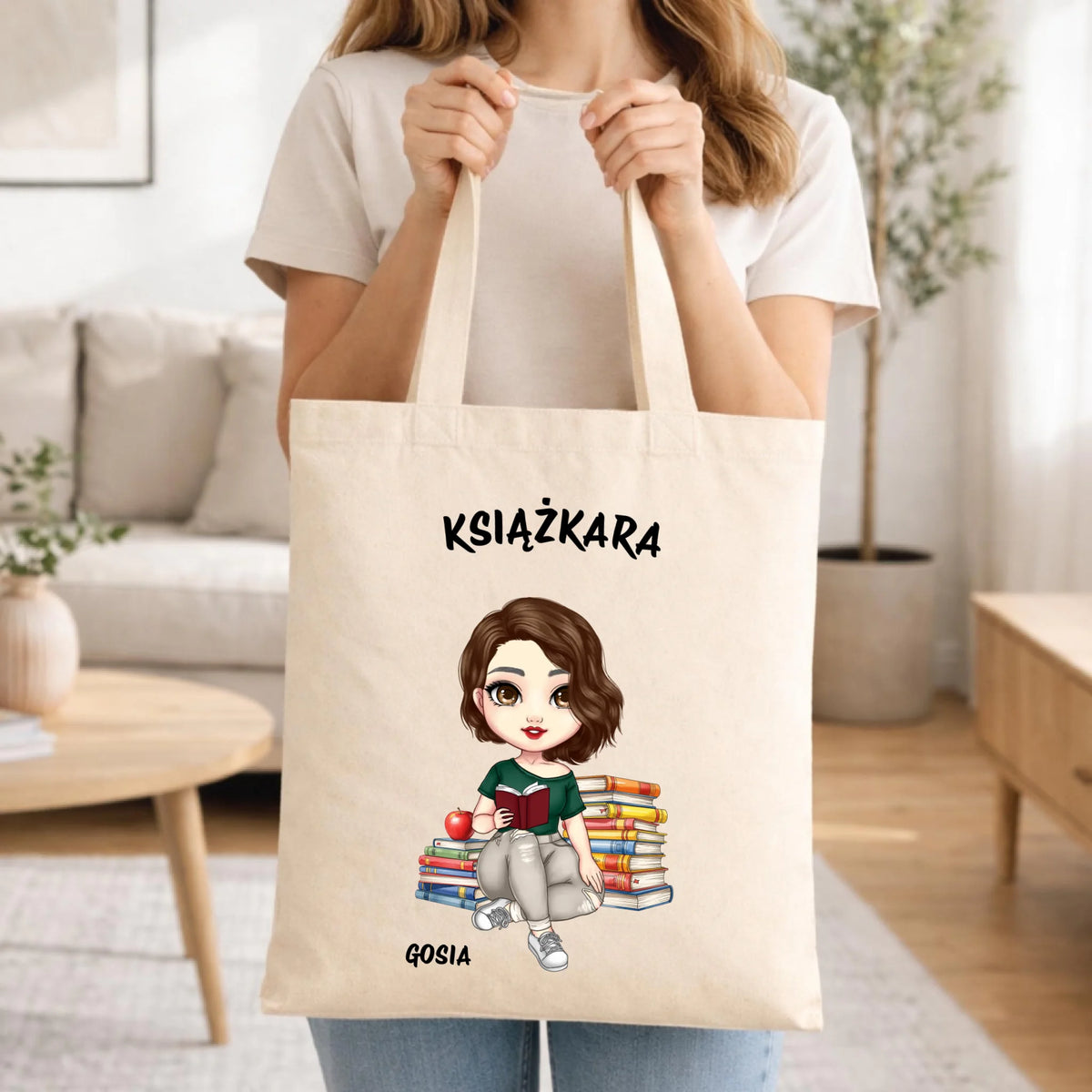 Torba - Książkara - Prezent dla miłośniczki czytania książek - personalizowana DZ03