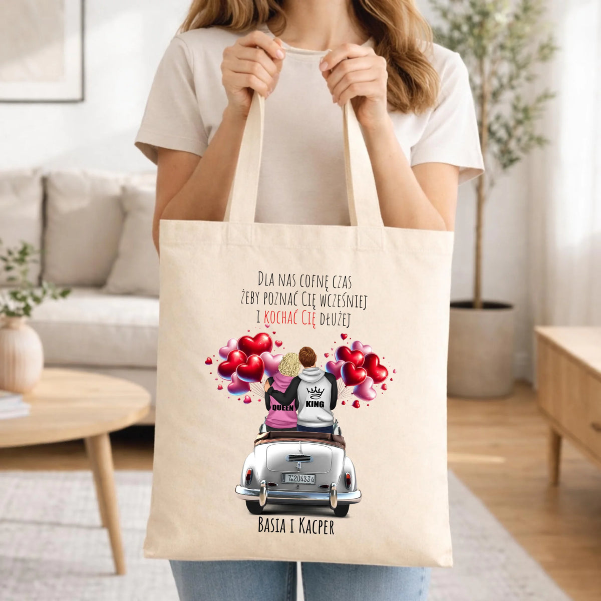 Torba dla par - Dla nas cofnę czas - personalizowana W08