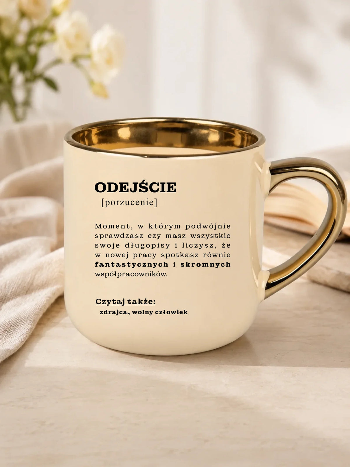 Kubek ze złotym rantem - Odejście z pracy [porzucenie]
