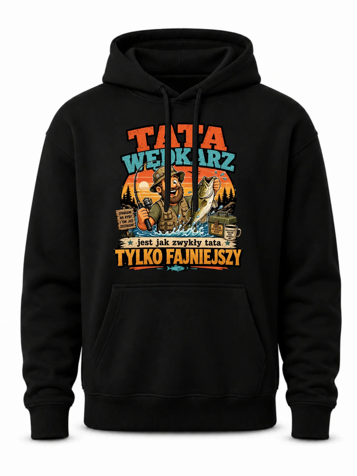 Bluza z kapturem dla taty wędkarza - Tata wędkarz DT06