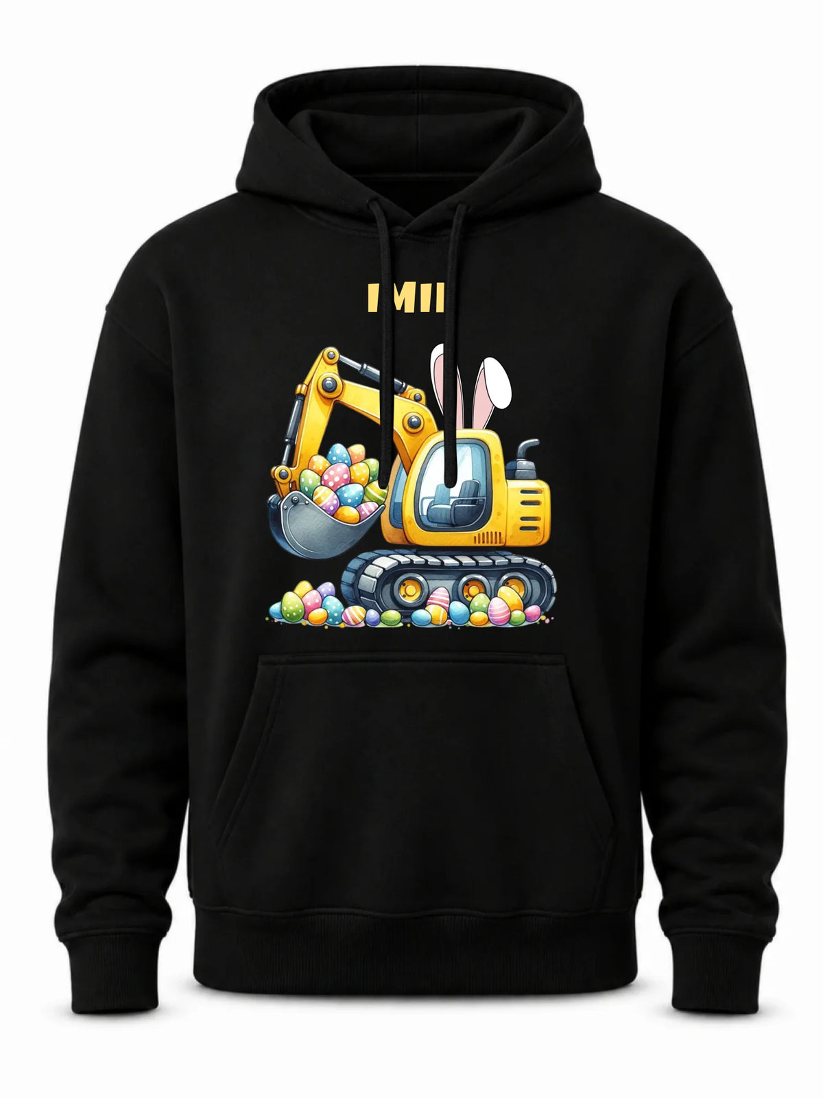 Bluza męska z kapturem na Wielkanoc - Koparka z pisankami - personalizowana WN17