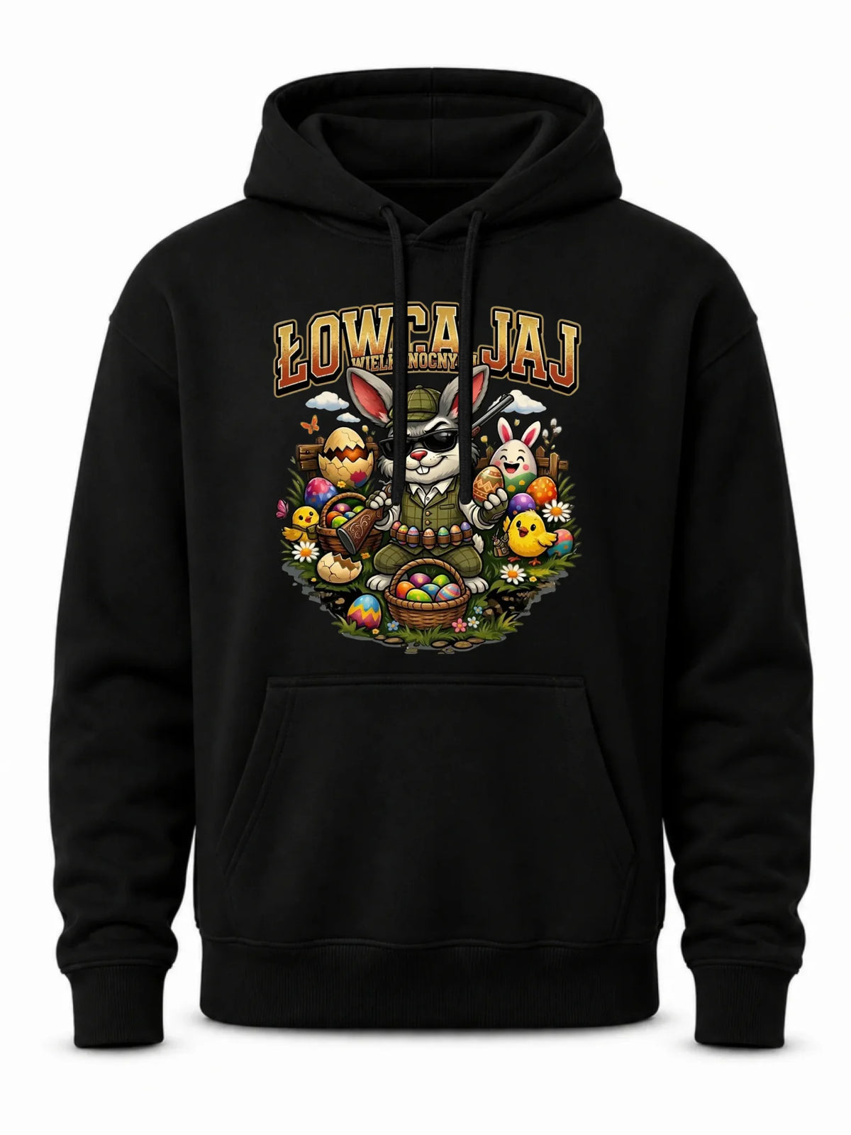 Bluza męska z kapturem wielkanocna - Zając Łowca Jaj WN12