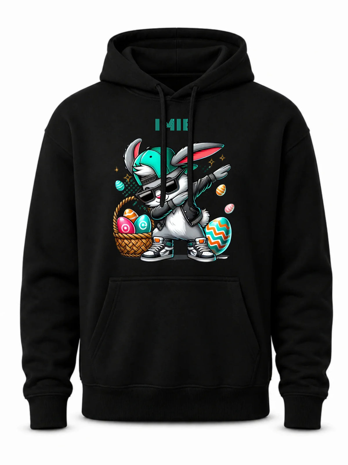 Bluza męska z kapturem wielkanocna - Zajączek Dab dance - personalizowana WN09