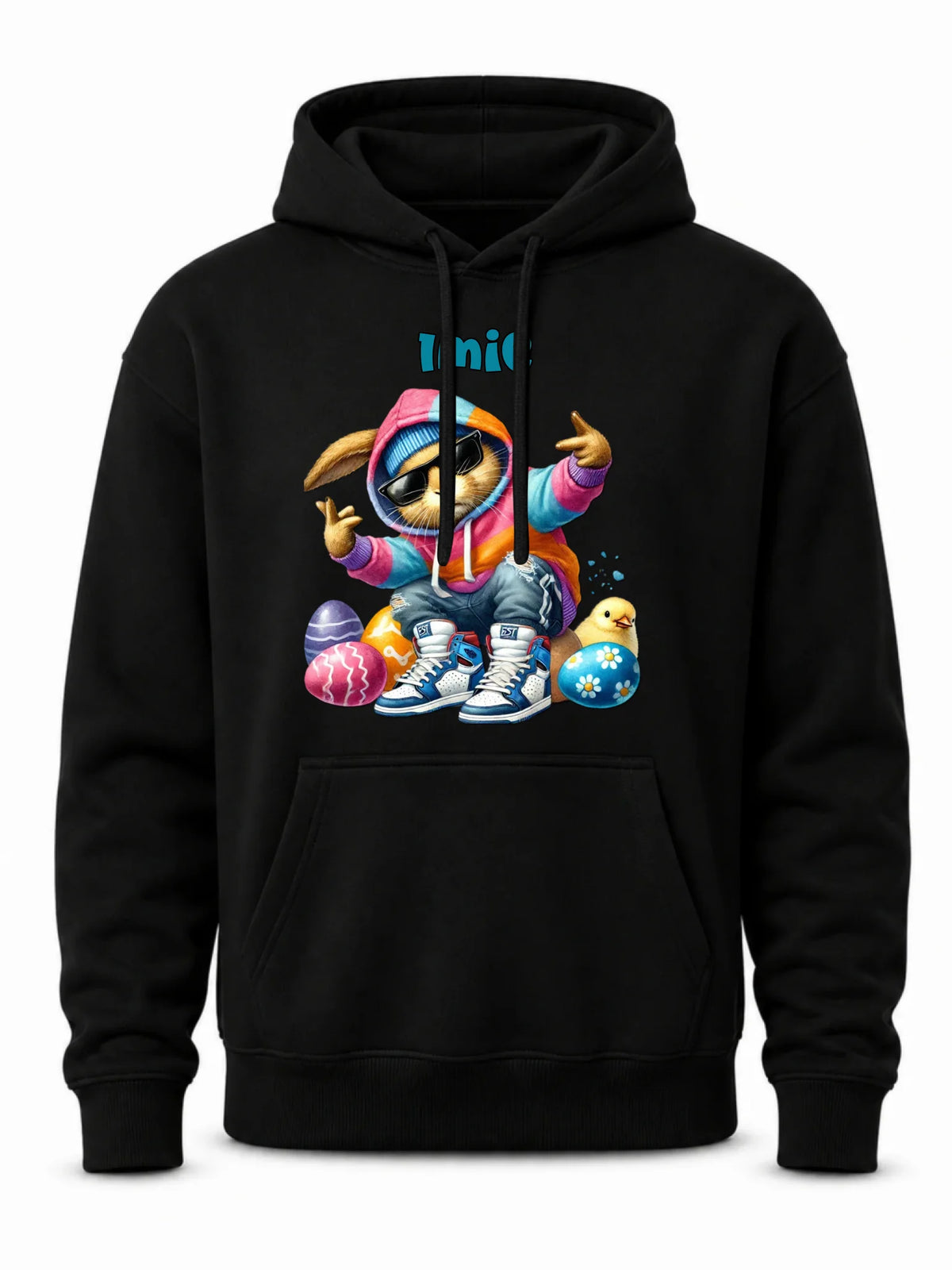 Bluza męska z kapturem na Wielkanoc - Sigma Zając w pisankach - Prezent personalizowany WN04