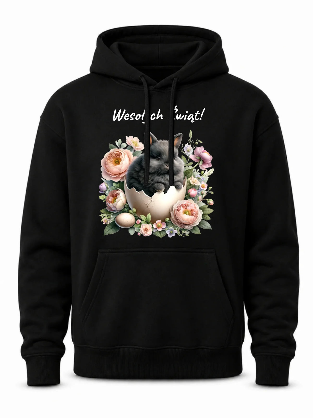 Bluza męska z kapturem na Wielkanoc - Zajączek w pisance Wesołych Świąt WN03