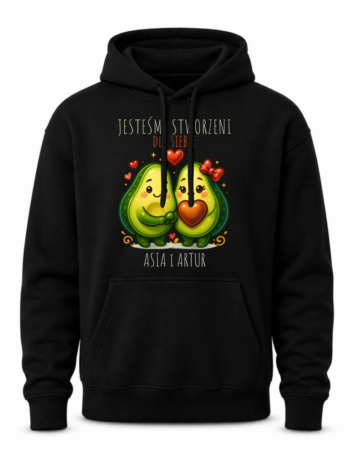 Bluza męska z kapturem - Awokado Stworzeni dla siebie - personalizowana W91