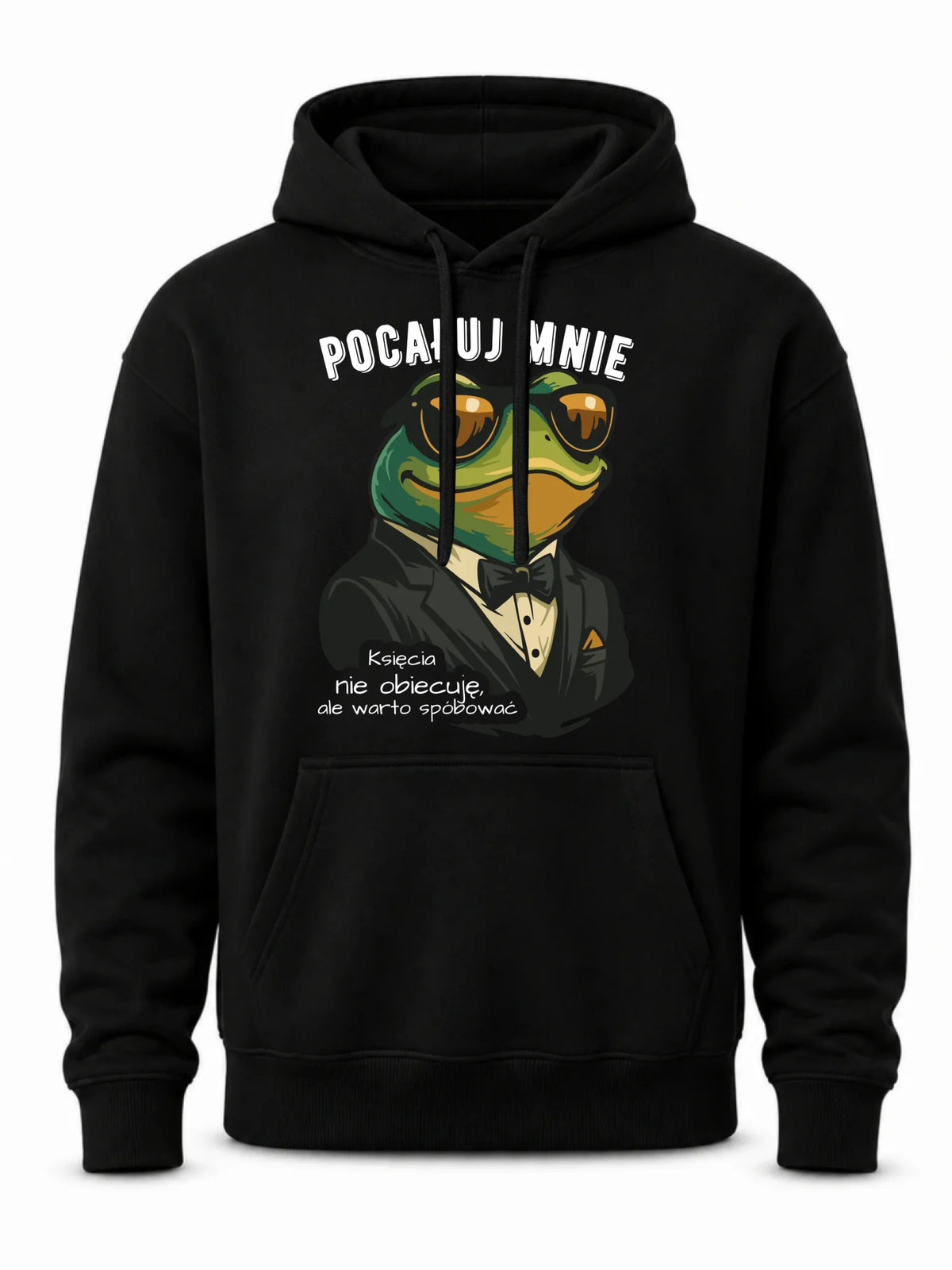 Bluza męska z kapturem - Żaba w garniturze pocałuj mnie W55