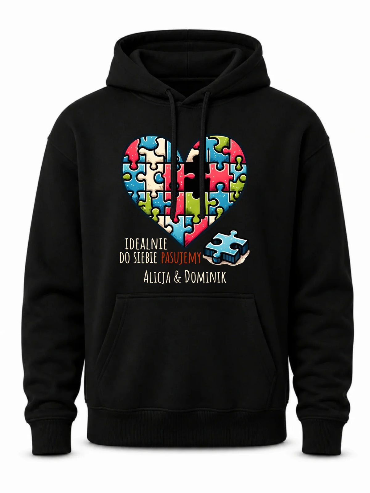 Bluza męska z kapturem - Idealnie do siebie pasujemy - personalizowana W44