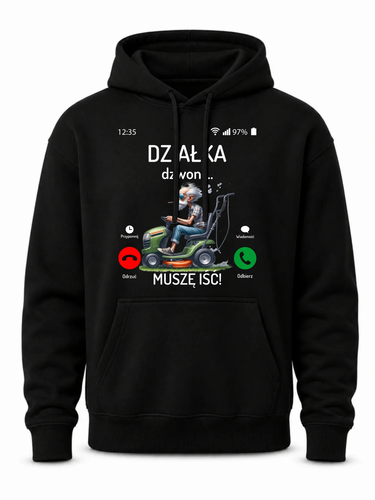 Bluza z kapturem dla dziadka - Działka dzwoni muszę iść D35
