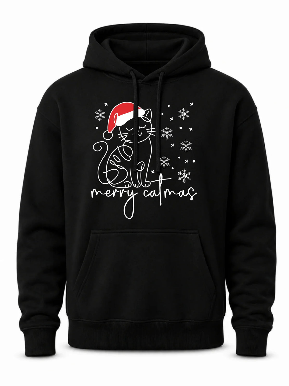 Bluza męska z kapturem świąteczna - Kot Merry catmas BN151