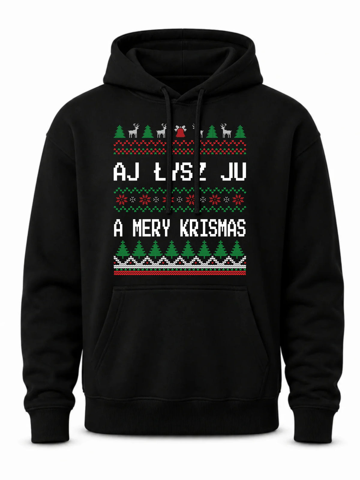 Bluza męska z kapturem świąteczna - Aj łysz ju a mery krismas BN12