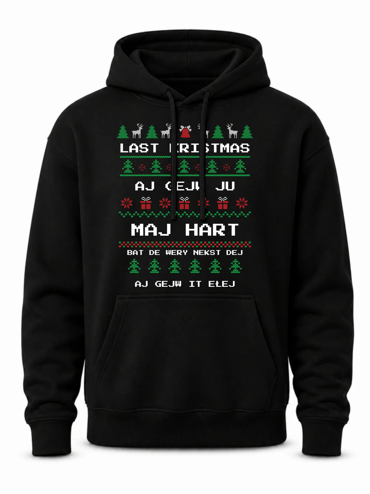 Bluza męska z kapturem świąteczna - Last kristmas aj gejw ju maj hart BN13